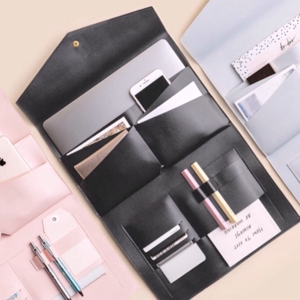 Black vegan portfolio clutch